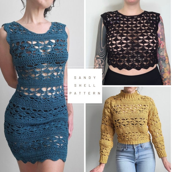 Sandy Shell Top + Sweater Crochet Pattern