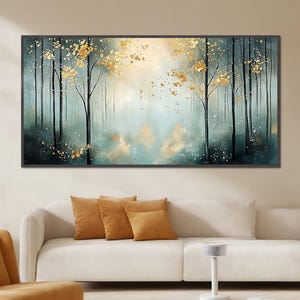 Original Ölgemälde Abstrakte Landschaft, Öl auf Leinwand, Baum Landschaft, Wohnzimmer Wanddekor