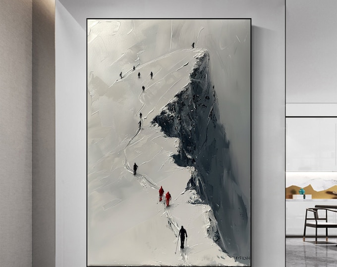 Mountain Oil Painting on Canvas Original 3d Texture Wall Art Large ...