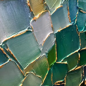 Abstract Green Oil Painting on Canvas Large Original Textured Emerald ...