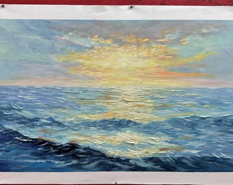 Tableau Abstrait Paysage Marin Multi-canvas - Impression Sur Toile Encadrée - Fait Main UK