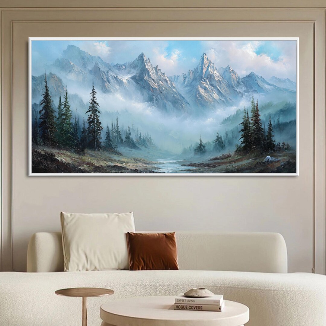 Large Abstract Landscape Oil Painting on Canvas, Original Forest ...