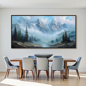 Large Abstract Landscape Oil Painting on Canvas, Original Forest ...