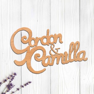 Signo de nombre de palabras dobles, regalo de boda, signo de nombre, letras 3d de madera, decoración de la boda, signo de boda, señalización de boda, signo de nombre de madera