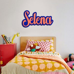 Signo de nombre de madera, signo de madera de dos capas, letras de madera personalizadas, decoración de la habitación de la pared, signo de nombre personalizado, niña, signo de nombre de niño, signo de nombre