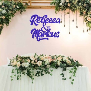 Regalo de boda, Signo de doble nombre de palabras, Signo de nombre de boda, Letras 3d de madera, Nombre personalizado, Decoración de pared de nombre, Regalo de ducha de boda