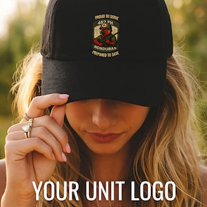 Custom Army Logo Dad Cap Embroidered Military Patch Hat Personalized Veteran Gift Unit Merch Army Wife Baseball Cap Logo Blanket Mug Cup