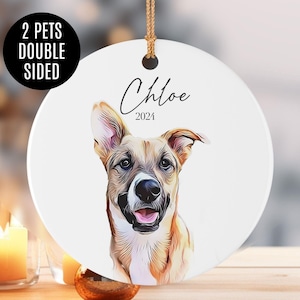 Custom Dog Ornament, Pet Lover Gift, Custom Pet Ornament, Memorial Gift, 2 Sided Dog Ornament, Dog Christmas Ornament, , Remembrance Gift