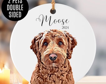 Adorno personalizado para dos perros: regalo conmemorativo personalizado de doble cara para mascotas