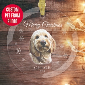 Pet Ornament, Custom Dog Christmas Ornament, Pet Photo Ornament Dog Remembrance Gift, Custom Pet Ornament, Memorial Keepsake, Pet Lover Gift