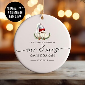 Mr and Mrs Christmas Ornament, First Christmas Married Ornament, Personalized Wedding Gift, Mr and Mrs Keepsake, Newlywed Christmas Gift