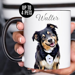 Custom Pet Portrait Mug: Personalized Dog or Cat Cartoon Coffee Cup
