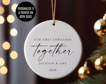 Adorno personalizado de primera Navidad juntos: recuerdo para parejas