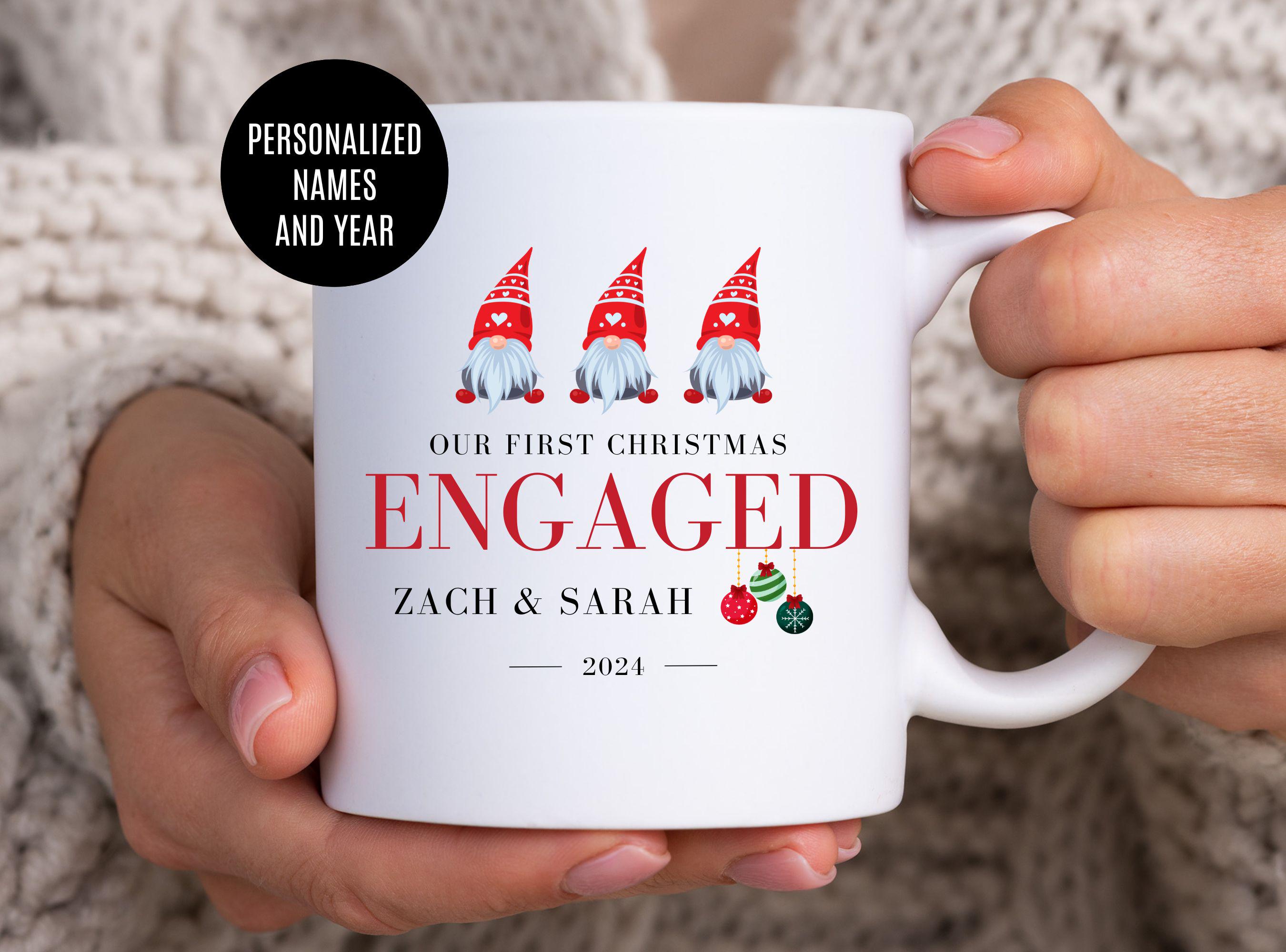 Christmas Engagement Gift, Personalized Engraved Pottery Mug, Mr