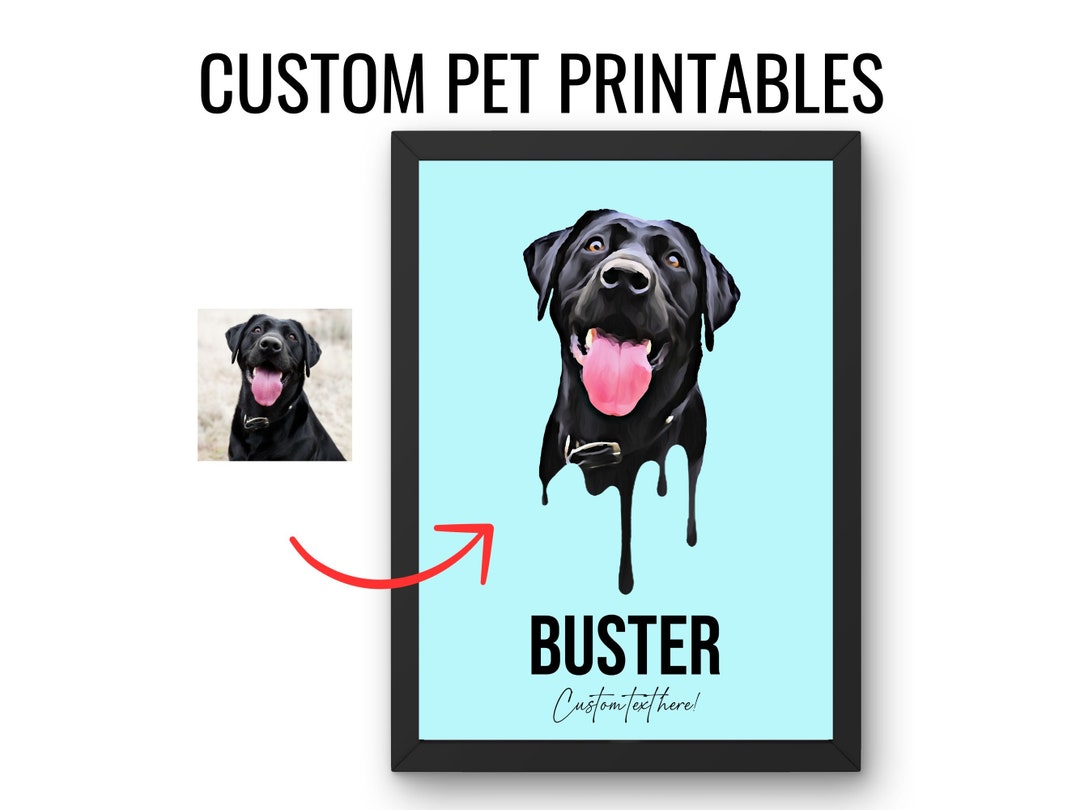 Custom Pet Portraits Custom Dog Printables Dog Wall Art Etsy