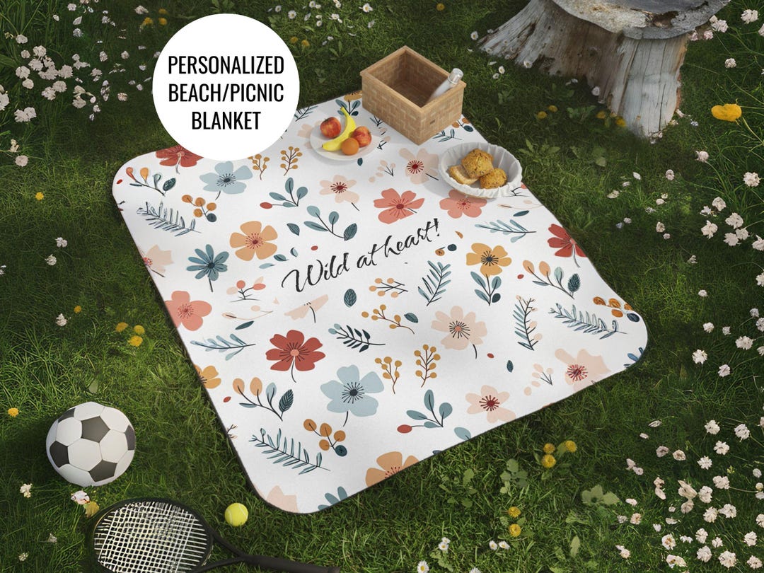 Personalized Wildflower Picnic Blanket: Custom Outdoor Blanket - Etsy
