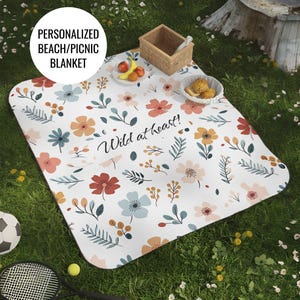 Personalized Wildflower Picnic Blanket: Custom Outdoor Blanket