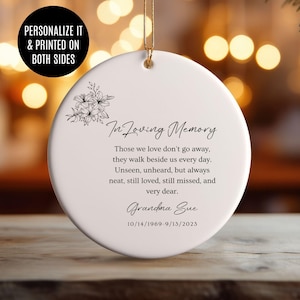 Personalized Memorial Christmas Ornament: In Loving Memory Ceramic Ornament