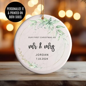 Herr und Frau Weihnachten Ornament, erste Weihnachten verheiratet Ornament, erste verheiratet Weihnachtsgeschenk, Hochzeitsgeschenk, personalisierte Mr und Mrs Andenken