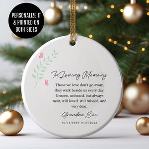 Personalized Memorial Christmas Ornament: In Loving Memory Ceramic Ornament
