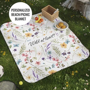 Personalized Wildflower Picnic Blanket: Custom Outdoor Blanket