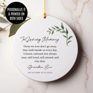 Personalized Memorial Christmas Ornament: In Loving Memory Ceramic Ornament