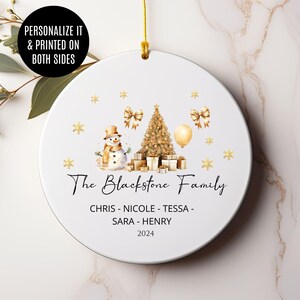 Personalized Family Christmas Ornament: Custom Ceramic Keepsake