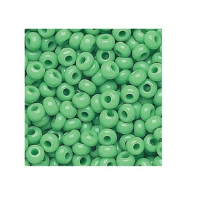 Light Green Opaque Rocaille 11/0 Seed Beads - Sold By 1 Hank