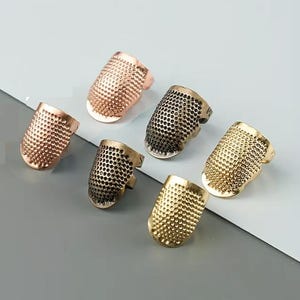 Adjustable Metal Finger Shield - Protectors - Thimble - Sold per set of 2 - 3 color choices
