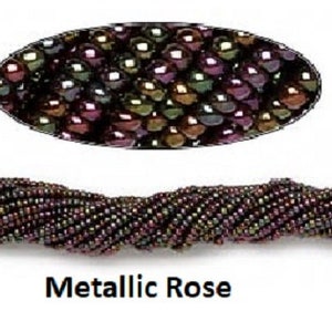 Czech 11/0 Opaque Metallic Rose Iris Seed Beads - Sold By 1 Hank