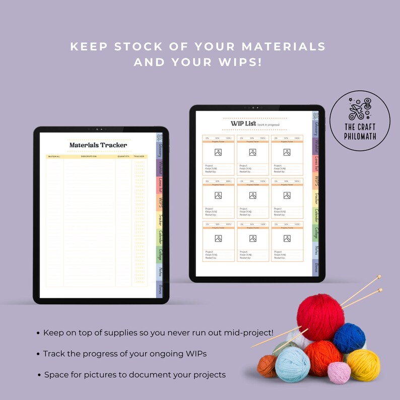 Craft Project Planner, Digital Knitting Crochet Planner (goodnotes) - Etsy