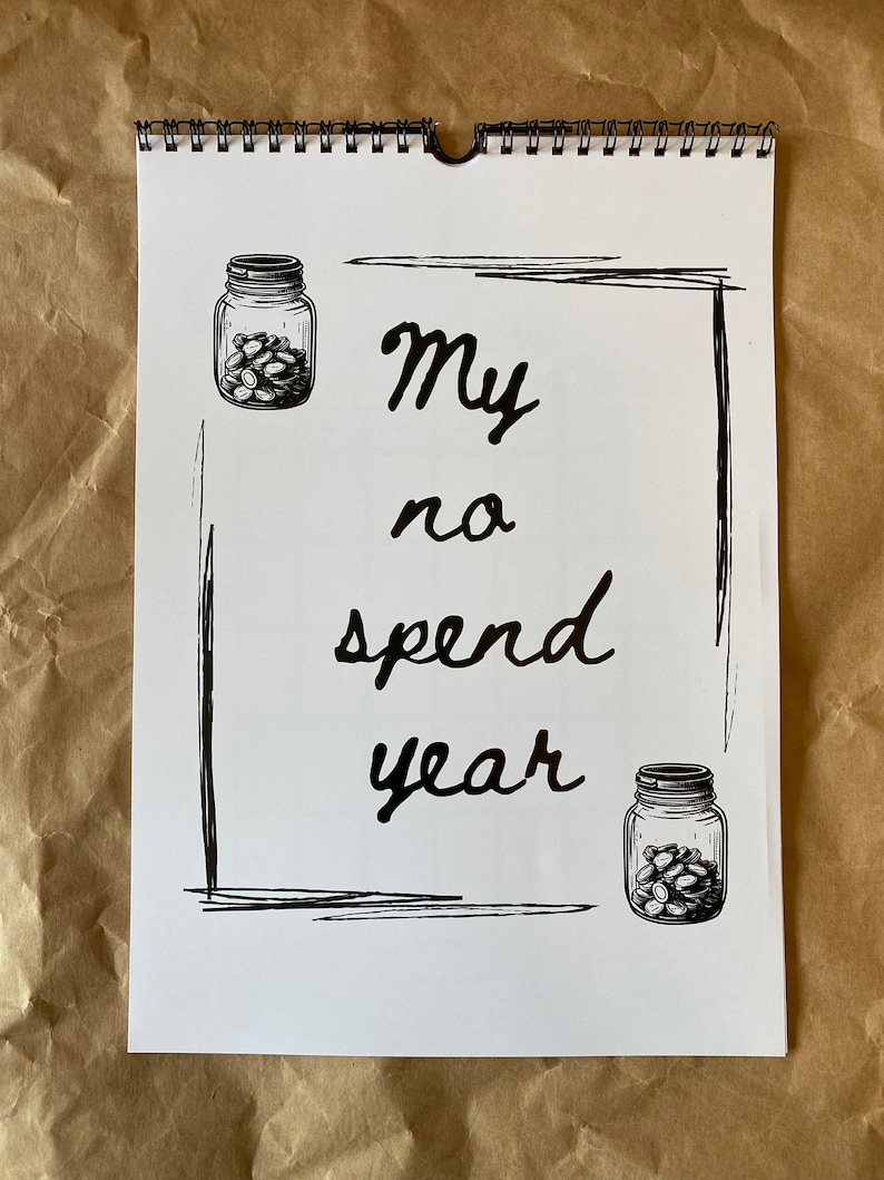 My No Spend Year Calendar Etsy My No Spend Year Calendar Etsy