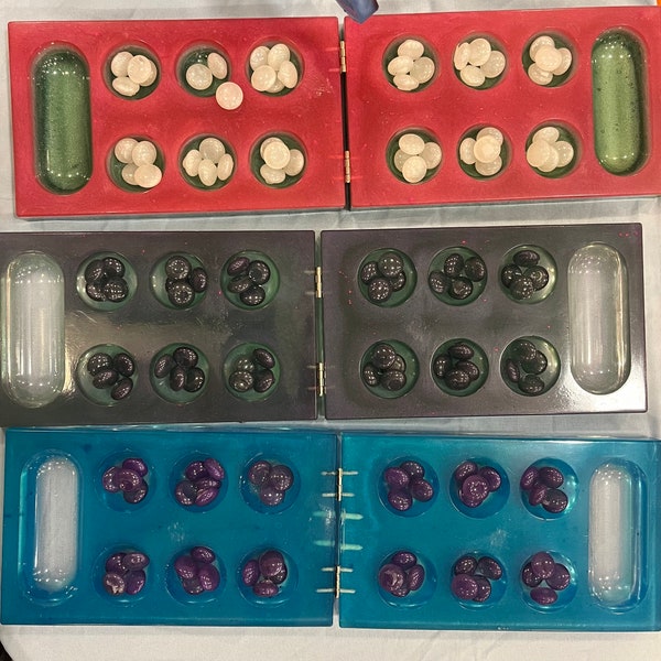 Custom Resin Mancala Board with pieces