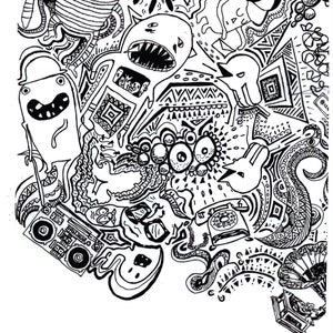 Art Print Doodle Art Monochrome