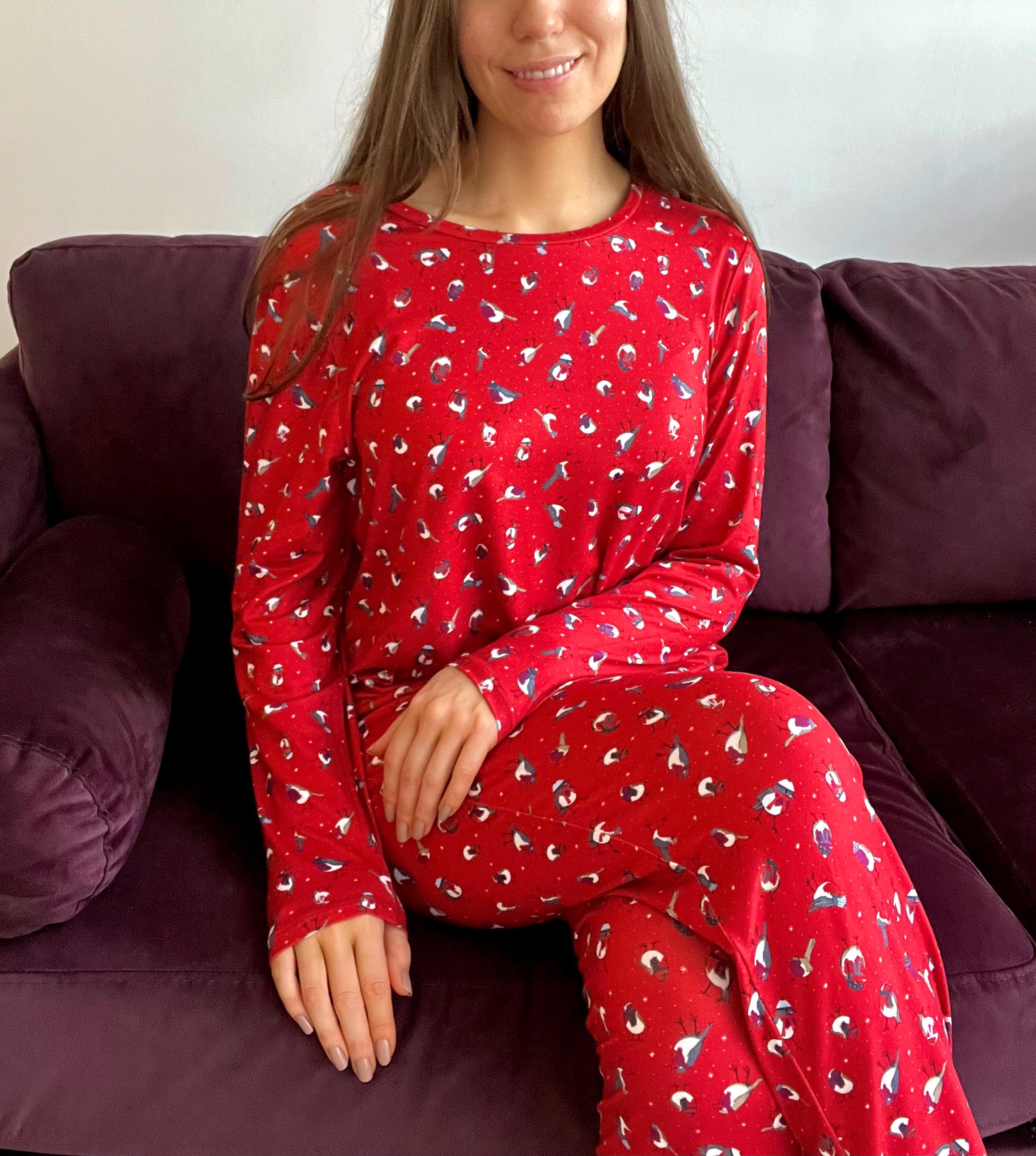 Ladies Christmas Robin Pyjamas Etsy UK