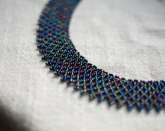 Ukrainian Beaded Silyanka Necklace Handmade Seed Bead Choker Traditional Ethnic Jewelry Statement Beadwork Necklace Festival TribalStyleGift