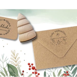 Runde Weihnachtsstempel Holzstempel für die Weihnachtspost Weihnachtsbaumgriff