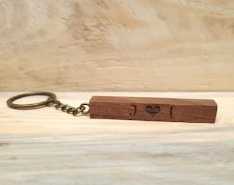 Gegraveerde houten sleutelhanger