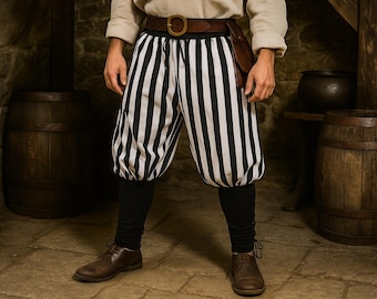 Gestreifte Herren Piraten Hose, LARP Hose, Mittelalter Mittelalter Hose, LARP Hose, Mittelalter Hose, LARP Hose, Vintage Cosplay Kostüm