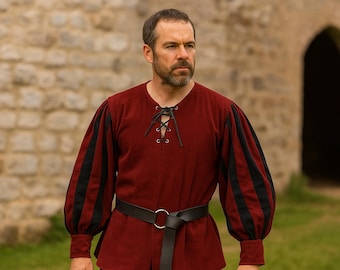 Renaissance Viking Tunic | Medieval Men’s Landsknecht Tunic | Vintage Pirate LARP Shirt | Aesthetic Cosplay Festival Costume