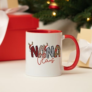 ノベルティ クリスマス マグ | 「ナナ クロース」 | コーヒー | 紅茶 | マグカップの色はお選びいただけます | 10 歳以下のクリスマス ギフト