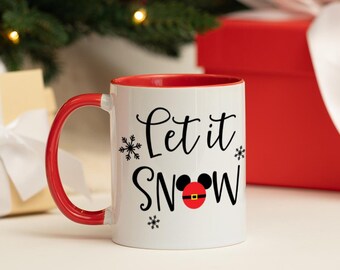 Disney Mickey Mouse Let it Snow Nieuwigheid Kerstmok | Koffiemok | Keuze uit beschikbare mokkleuren | Snelle verzending | Disney-cadeau
