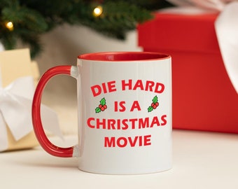 Novelty 'Die Hard' Christmas Coffee Mug | Die Hard is a Christmas Movie | Gifts Under 10 | Choice of mug colours available | Xmas Gift