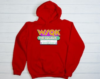 WSQD 94.5 FM, The Upside Down, Retro Radio Station Hoodie, available in different colours