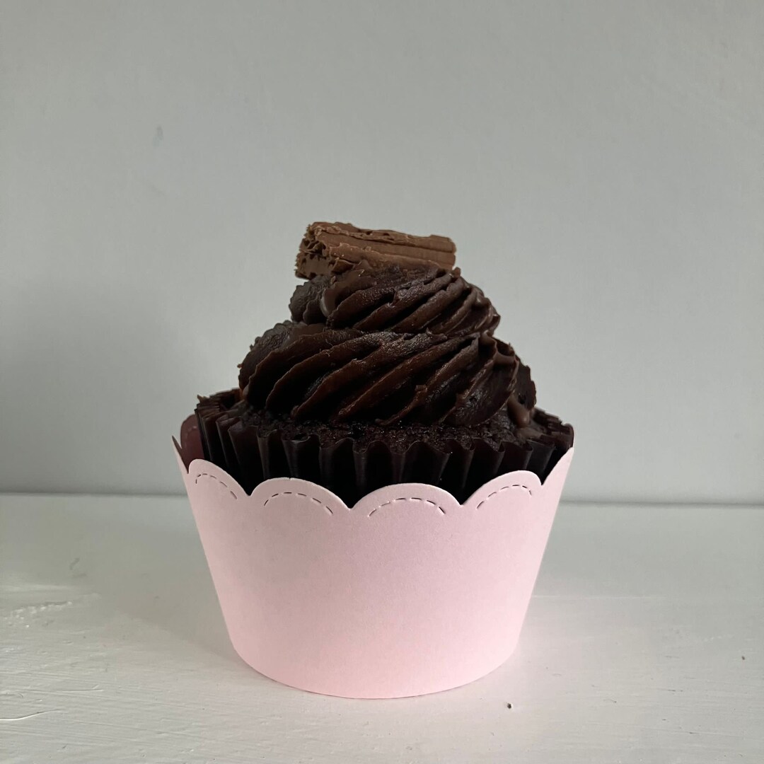 Pastel Pink Cupcake Wrappers, Gender Reveal Cupcake Wrapper, Birthday