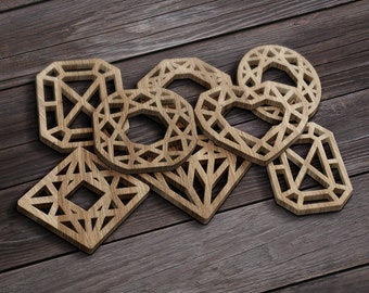 Glowforge Geometryczne SVG Podkładki i podstawki Ozdoba Panele drewniane Dekoracja ścienna Cięcie laserowe Cyfrowe pliki PDF DXF Cięcie laserowe CNC Glowforge