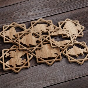 Fish Coasters, Glowforge Cut Files Coasters and Trivets Fish Wood Panels Wall Decor Modern Laser Cut DXF Files CNC Laser Cutting Glowforge