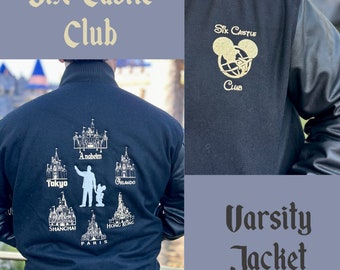 Six Castle Club Varsity Jacket with Leather Sleeves