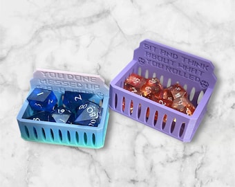 3D Printed Dice Jail Gift Dungeons and Dragons Dungeon Master Polyhedral Dice