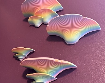 3D Printed Rainbow Mushroom Floating Shelf Decor Present for Cottagecore Witchy